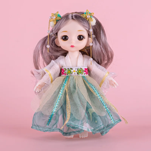 Кукла 17 см, наряжаться, древний корейский костюм, Одежда для кукол, комплект из 5 предметов, платья с головным убором, красивая темпераментная Одежда для кукол - Product Image 4