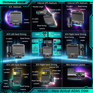 Richmor HD 1080p AI Dashcam 4G SIM Caméra de tableau de bord de voiture WIFI GPS Enregistreur de données <span class=keywords><strong>automobile</strong></span> - Product Image 5