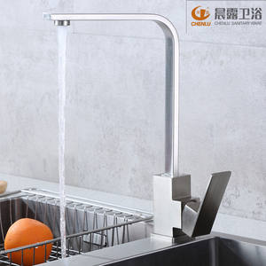 Robinet de cuisine Chenlu en acier inoxydable, monocommande, à poser sur comptoir, avec cartouche céramique moderne, installation facile - Product Image 2