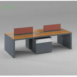 4 Person Modular Cubical Cubicles Modern Staff Desk Furniture Office Workstations