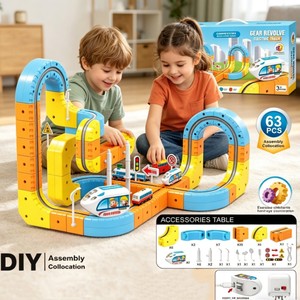 Jouets éducatifs de haute qualité pour enfants : Blocs de construction STEM, <span class=keywords><strong>Voiture</strong></span> sur piste de lévitation magique, <span class=keywords><strong>Voiture</strong></span> de course, Piste lumineuse, Ensemble de train électrique - Product Image 3
