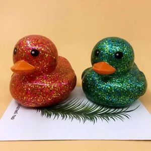 2.95 Inch Glitter Rubber Ducks Toy 6 Colors Assortment <b>Bath</b> Gifts Fidget Stress Relief Toys for Baby Kids Showers Summer Pool - Product Image 4