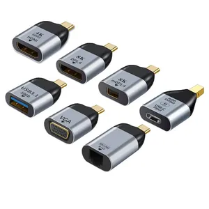 Type-C Naar Hdmi/Vga/Dp/Gb/Mdp Projectie Scherm Compatibel Adapter Kabel Tv Scherm Voor Pc Macbook Iaptop 4K 60Hz Naar Hd Converter