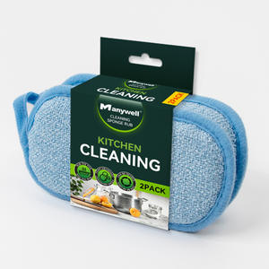 Effiziente, Doppelseitige Küchen-Scheuerschwämme aus Stahl-Mikrofaser für die Haushaltsreinigung, Mikrofaser-Spülschwämme direkt vom Hersteller - Product Image 1