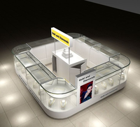 Vitrine à bijoux en bois plaqué, kiosque à bijoux dans un centre commercial