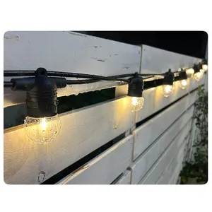 IP65 15M LED S14 String Lights Waterproof E27 Warm LED Retro Edison Filament Bulb Outdoor Street Garden Pátio Holiday Lighting