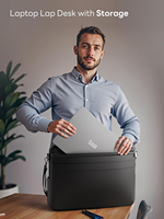 Nouveau sac pour ordinateur portable multifonction 2 en 1, plateau pour ordinateur portable, bureau, tapis de souris rétractable, surface en cuir ergonomique, convient aux ordinateurs portables de 15,6 pouces