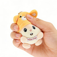 Porte-clés hamster en peluche mignon avec balle anti-stress, jouet en peluche à presser, pendentif animal en minky super doux personnalisé
