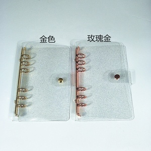 A5 <strong>A6</strong> Spiral PVC Transparent <strong>Notebook</strong> <strong>Diary</strong> Cover Gold and Rose Gold 6 Holes - Product Image 3
