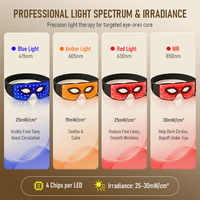 Masque oculaire LED pour la thérapie lumineuse à domicile, dispositif de lumière rouge infrarouge pour le traitement des rides et des poches sous les yeux