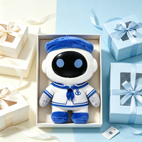Juguete de Peluche Personalizado de Robot Marinero con Cara de Vinilo 3D, Figura de Peluche OEM ODM con Chip NFC, Juguete de Decoración Personalizada para Caja Sorpresa