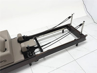 Máquina de Pilates Reformer Profesional para Estudio, Pintada, de Alta Calidad, Negra, Plegable, de Madera de Nogal