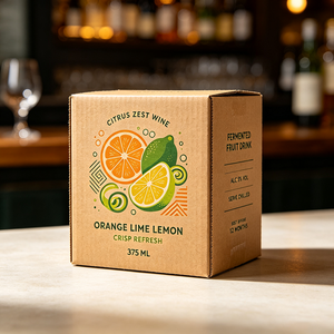 Boîte à vin en carton ondulé biodégradable imprimée numériquement sur mesure pour vin <span class=keywords><strong>de</strong></span> pêche et <span class=keywords><strong>oolong</strong></span>, production en 72h, emballage en papier pour bouteille <span class=keywords><strong>de</strong></span> vin <span class=keywords><strong>de</strong></span> fruits - Product Image 3