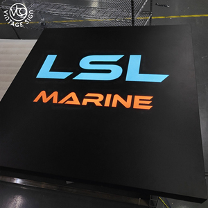 Letrero Luminoso Personalizado con Logotipo LED Azul y Naranja para Marca <span class=keywords><strong>de</strong></span> Negocios Marítimos - Product Image 2