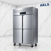 Réfrigérateur commercial en acier inoxydable à froid ventilé pour cuisine professionnelle