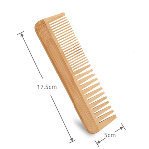 Peigne à dents larges et fines, personnalisé, en bois de bambou, écologique, <span class=keywords><strong>brosse</strong></span> pour <span class=keywords><strong>barbe</strong></span> et cheveux, vente en gros, bon marché - Product Image 1