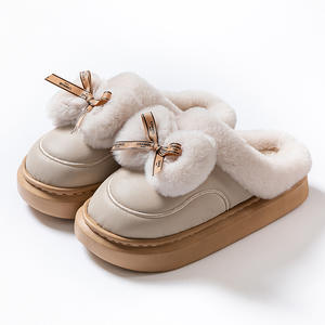 Sonbahar kış kadın sevimli yay yay için terlik nefes pamuk su geçirmez Mao Mao terlik kalın alt sıcak - Product Image 6