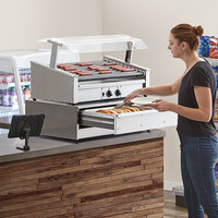 Ensemble de gril à hot-dog automatique durable avec tiroir chauffant pour chignon