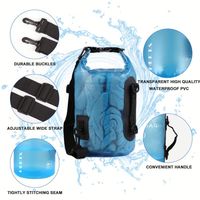 Bolsa Impermeable para Mujer y Hombre, 5l/ 10l/ 20l/ 30l/ 40l, con Cierre Enrollable, Ligera, Mochila de Almacenamiento con Estuche para Teléfono, para Viajes y Actividades al Aire Libre