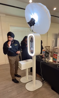 Machine de photomaton facile à assembler, légère, avec coque ovale pour DSLR/iPad et étui d'imprimante, idéale pour les mariages