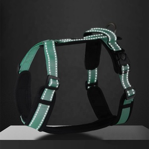 Arnés Reflectante para Perro, Transpirable, de Nailon, Collar de Pecho para Mascotas, Arnés de Doble Correa, Arnés con Correa para Perros - Product Image 3