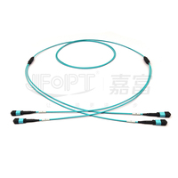 Kabel Trunk 24 Fiber OM3 MPO 2 x MPO-12 ke 2 x MPO-12 1m Kabel Patch Multimode untuk Pusat Data