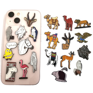 Listo para enviar decoración de teléfono móvil pegatina de Metal Arabia Animal Metal pegatina de teléfono ciervo caballo pájaro camellos pegatina de Metal - Product Image 1