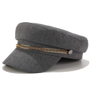 Gorro de Mujer para Otoño e Invierno, Estilo Versátil, Material PU Azul Marino, Gorra Boina, Estilo Retro Británico, Gorro de <span class=keywords><strong>Pintor</strong></span> - Product Image 1