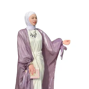 Kadın Retro etnik hırka Robe Abaya Kimono katı çizgili desen artı boyutu Dubai orta doğu suudi arabistan Eid