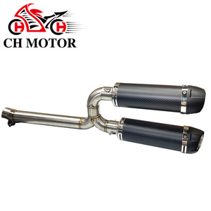Collecteur d'échappement en fibre de carbone pour moto, tuyau intermédiaire, système complet, glisse-sur pour Yamaha FZ-6N FZ-6S FZ6 FZ6S <span class=keywords><strong>FZ6N</strong></span> - Product Image 1