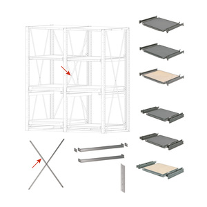 Support métallique Fami Cross pour étagère 1250x1510 H RAL5012 - Product Image 3