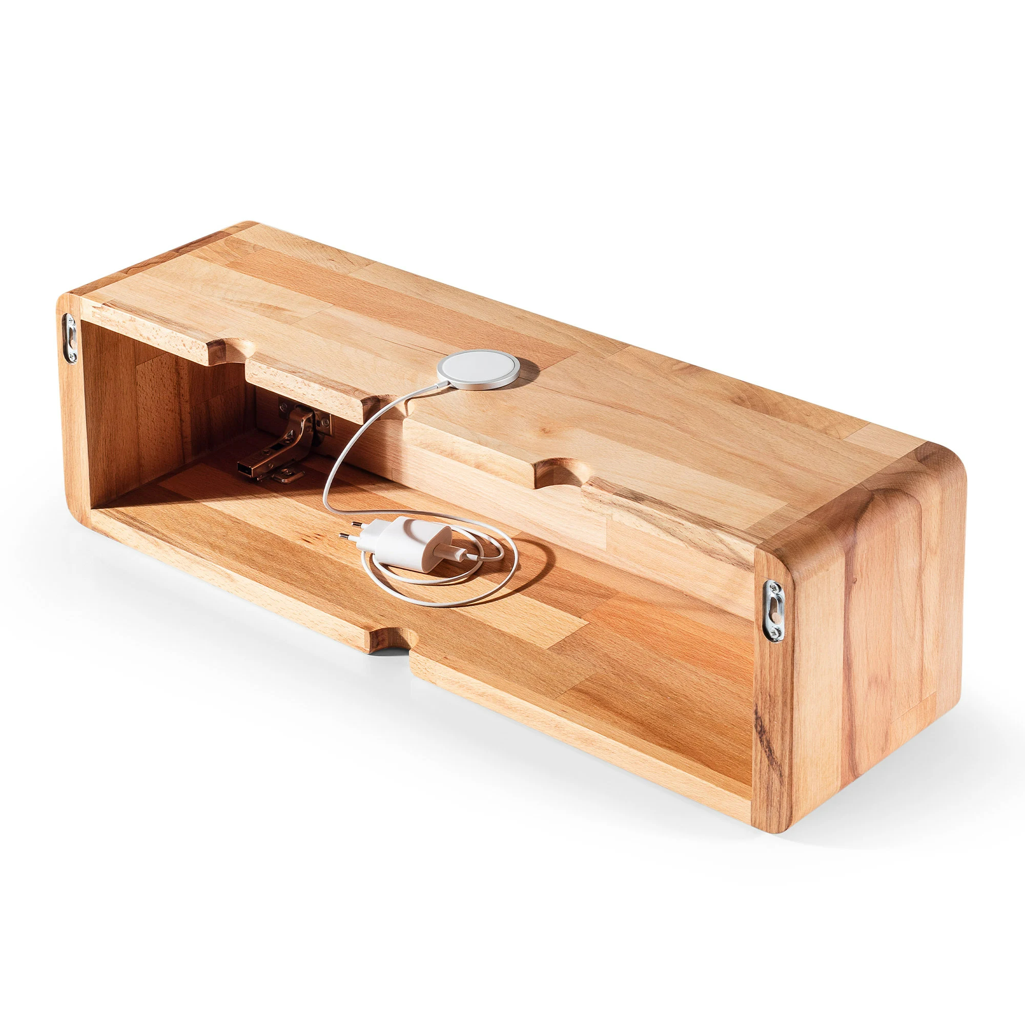 Extra Grote Kabel Management Box, Houten Koord Hider Box & Organizer voor Power Strip, TV Draden & Bureau Kabel Opslag