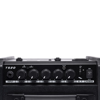 COOLMUSIC TS-20 Amplificateur de Basse Électrique 20W, 2 Canaux, Égaliseur 3 Bandes, Entrée Aux, Fonction Bluetooth, Combo Basse Guitare