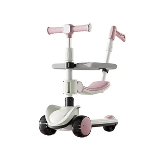 Trottinette enfant 6-en-1 pliable à trois roues avec siège auto et poignée de poussée, nouveau design, pour usage extérieur - Product Image 1