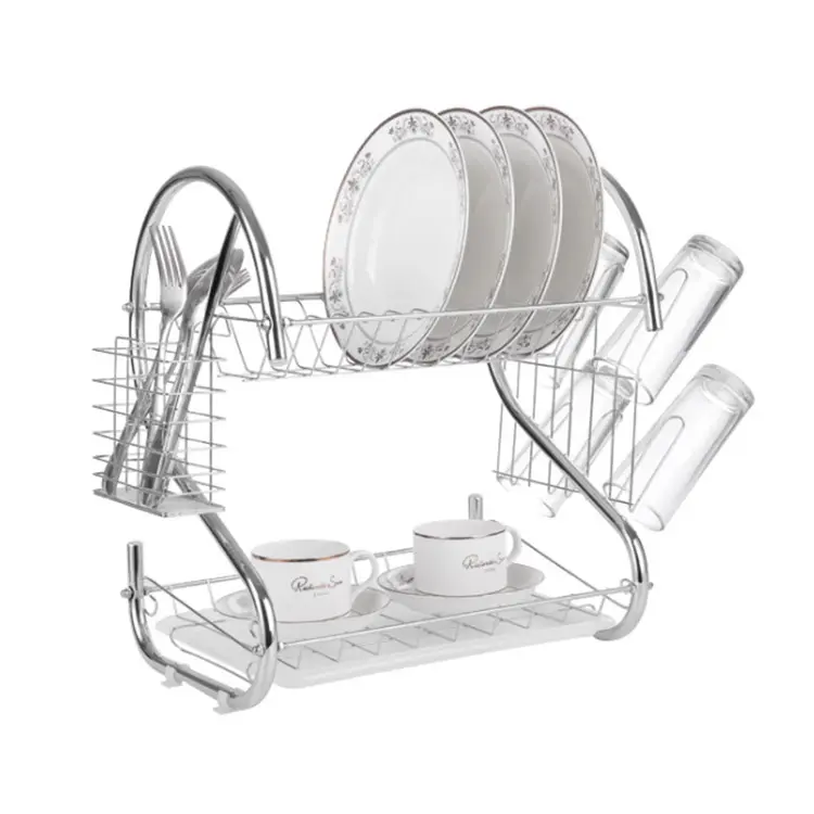 Home Kitchen Stainless Steel Dish Drying Rack Metal Drainer Drying Dish Rack Kitchen Plate Storage Dish Rack For Dishwasher