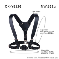 Psyche Mancrush - Harnais et double gode en cuir BDSM pour hommes, pour bondage et jeux sexuels sauvages