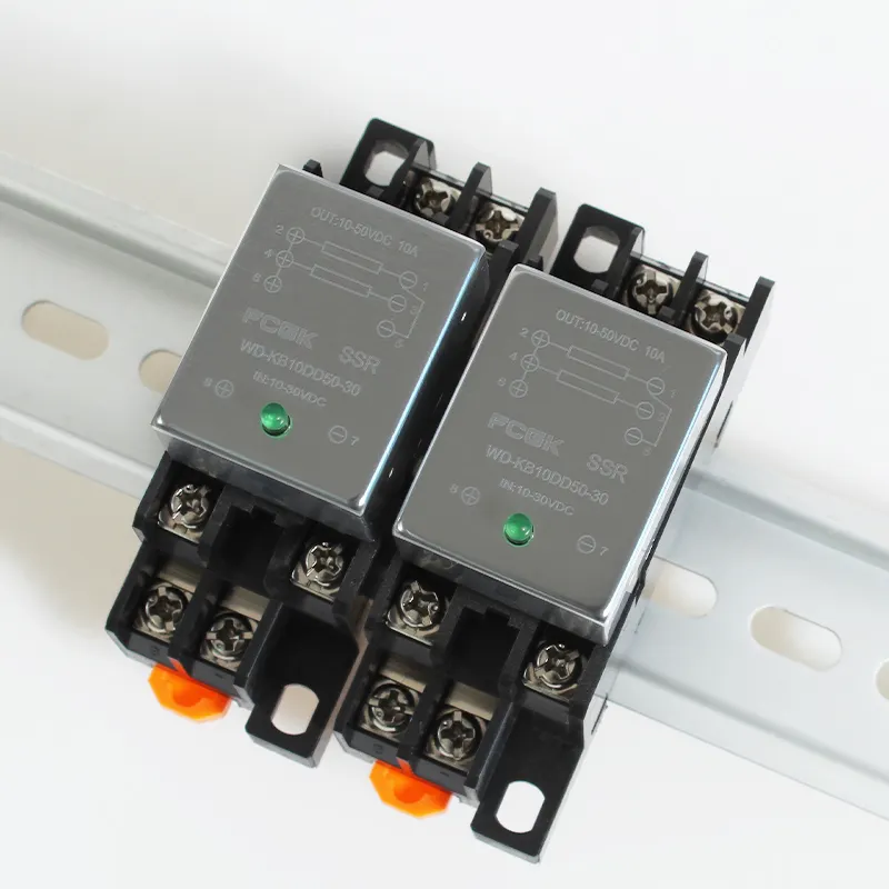 Bình thường đóng nhỏ Din Rail SSR 10A rắn Relay DC DC để DC 5V 12V 24V 48V