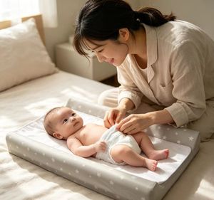 Tapis à langer pour bébé, rembourré, imperméable, facile à nettoyer, avec serviette intégrée, pour station de change de couches pour nouveau-nés et nourrissons - Product Image 4