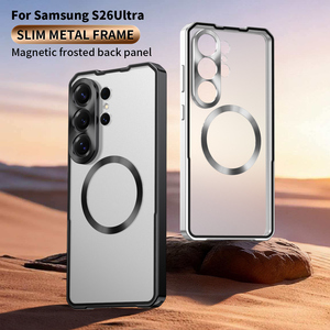 Funda Magnética Híbrida con Marco Metálico para Samsung Galaxy S26 S25 S24 Ultra A56 A36 A26 <span class=keywords><strong>A16</strong></span>, Carcasa Trasera Transparente Esmerilada de PC - Product Image 2