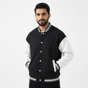 Chaqueta Varsity de Mezcla de Algodón de Alta Calidad para Hombre y Mujer, Chaqueta Varsity con Bordado de Logotipo Personalizado, Chaqueta Varsity con Letras de Béisbol - Product Image 1
