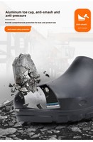 Chaussures de chef antidérapantes pour hommes de qualité SRC, résistantes aux perforations, imperméables, résistantes à l'huile, semelle extérieure légère en EVA ; faciles à mettre et à enlever
