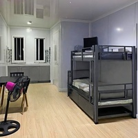 Maison conteneur modulaire préfabriquée à faible coût, détachable, design moderne et respirant, pour dortoir d'employés, hôtel, ou espace de vie