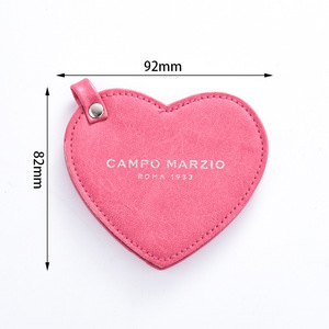 กระจกแต่งหน้ารูปหัวใจขนาดเล็ก Campo Marzio สีชมพู พร้อมซองหนัง พกพาสะดวก เหมาะเป็นของขวัญวันวาเลนไทน์ - Product Image 2