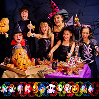 Bracelets lumineux LED pour enfants, cadeaux de fête d'Halloween, jouets, sacs de friandises, remplisseurs de sacs cadeaux clignotants pour bonbons