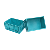 Boîte solide de rangement en plastique pliable robuste en plastique QS PP avec couvercle caisses pliables en plastique avec couvercle