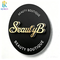 Enseigne en métal rétroéclairée personnalisée, lettres 3D LED Halo Lit pour salon de coiffure, centre de toilettage, logo mural commercial