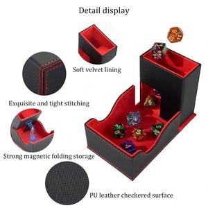 Boîte à dés en cuir PU personnalisée FX, vente en gros, petit MOQ, avec livraison rapide, pour TCG RPG - Product Image 2