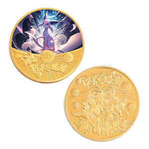 10 Pièces de Monnaie Japonaises Classiques en Or Anime <span class=keywords><strong>Pokémon</strong></span> Plaqué Or 24K Pièces Commémoratives Plaqué Or Série Complète Eevee - Product Image 6