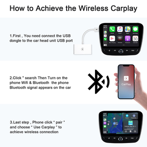 CarPlay Adaptador inalámbrico para <span class=keywords><strong>iPhone</strong></span> <span class=keywords><strong>Apple</strong></span> CarPlay Dongle con cable Car Play Cars convertir con cable a inalámbrico CarPlay AI Box - Product Image 3
