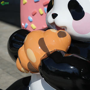 맞춤형 현대적인 대형 동물 만화 방수 유럽 디자인 야외 장식용 유리섬유 수지 거대 판다 조각상 - Product Image 6